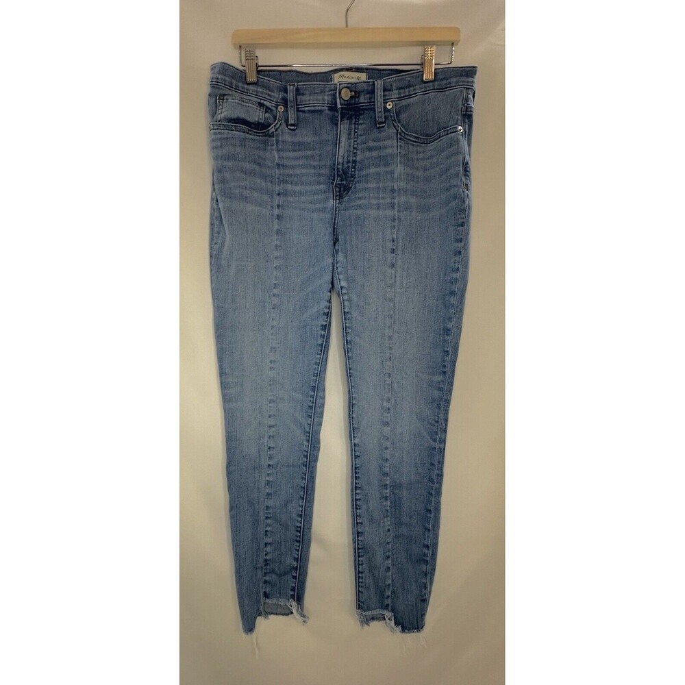 MADEWELL 9" High Rise Skinny Denim Blue Jeans Raw Hem Women's SIZE 31
